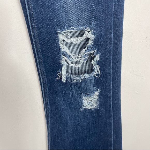 KanCan Dark Blue Distressed Flare Jeans L9 - Picture 2 of 7